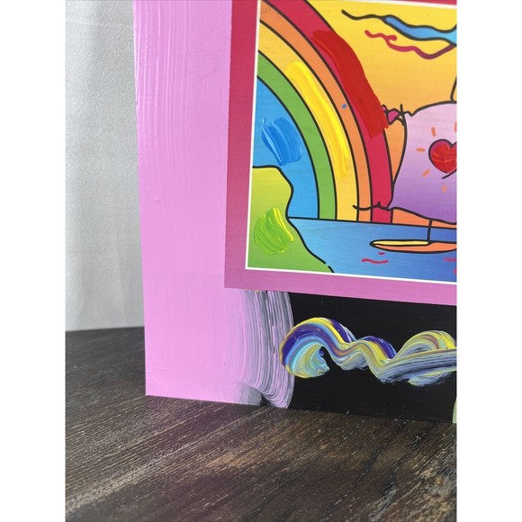 Peter Max Sailboat w/ Heart 248418 Hand Embellished Signed Serigraph - Picture 5 of 10